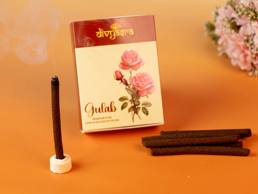Divyasra Gulab incense sticks with packaging